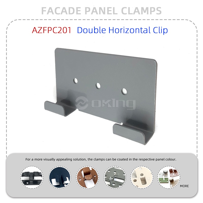 Système de pinces pour panneaux de façade en acier inoxydable à double clip horizontal AZFPC201