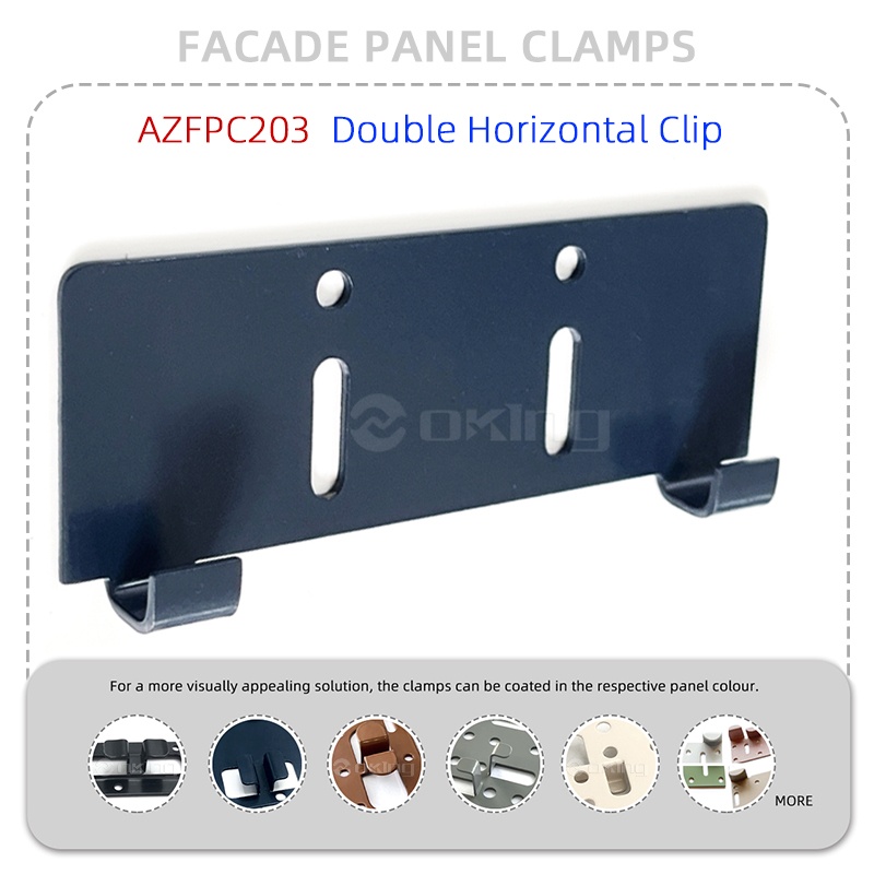Système de pinces pour panneaux de façade en acier inoxydable à double clip horizontal AZFPC203