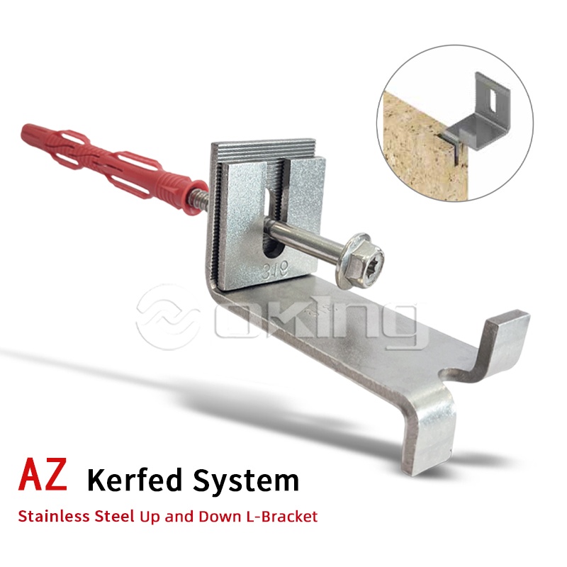 Support en L haut et bas en acier inoxydable avec système Kerfed AZ